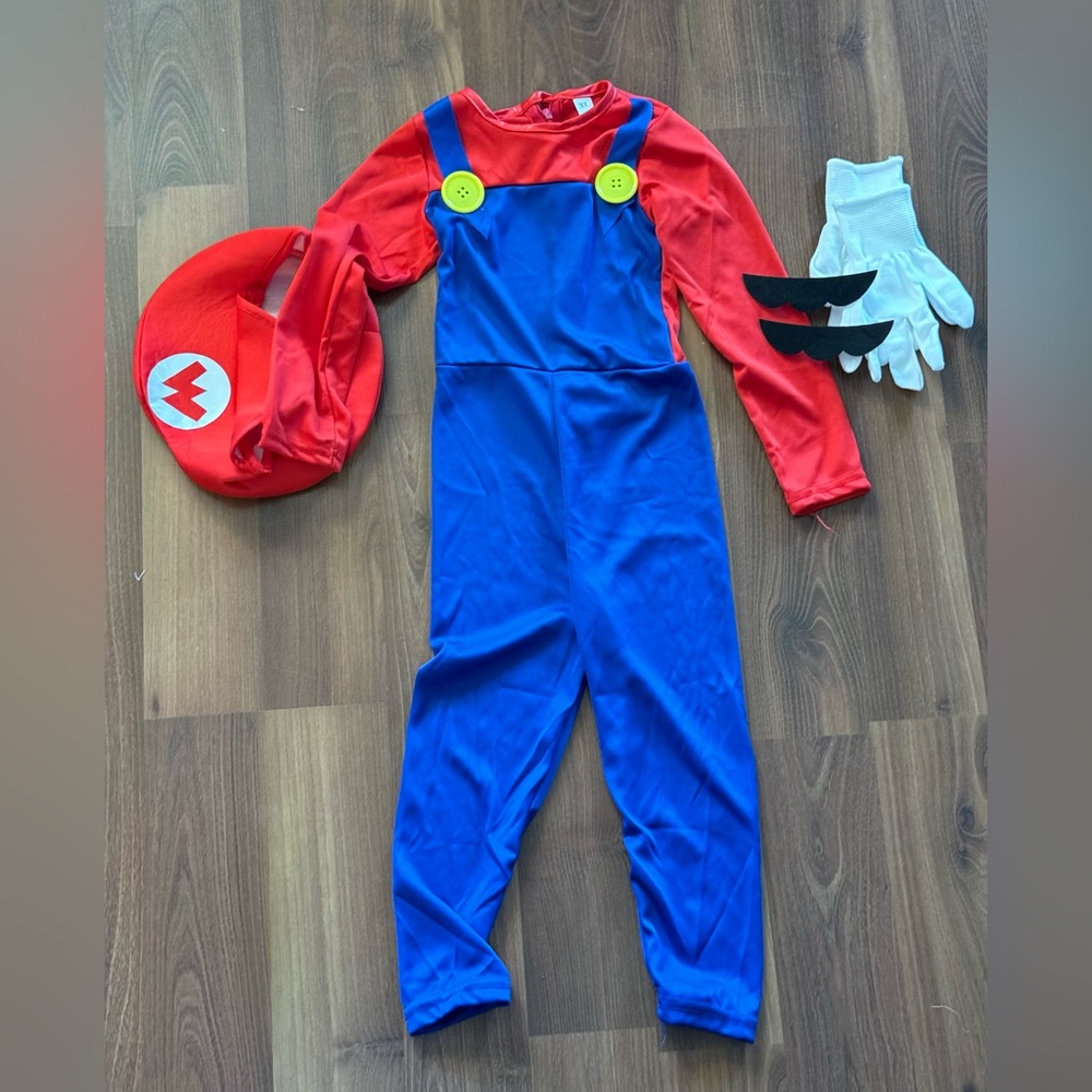 Super Mario Brothers  Toddler Costume XS Extra Small 2-3 Years Set NEW